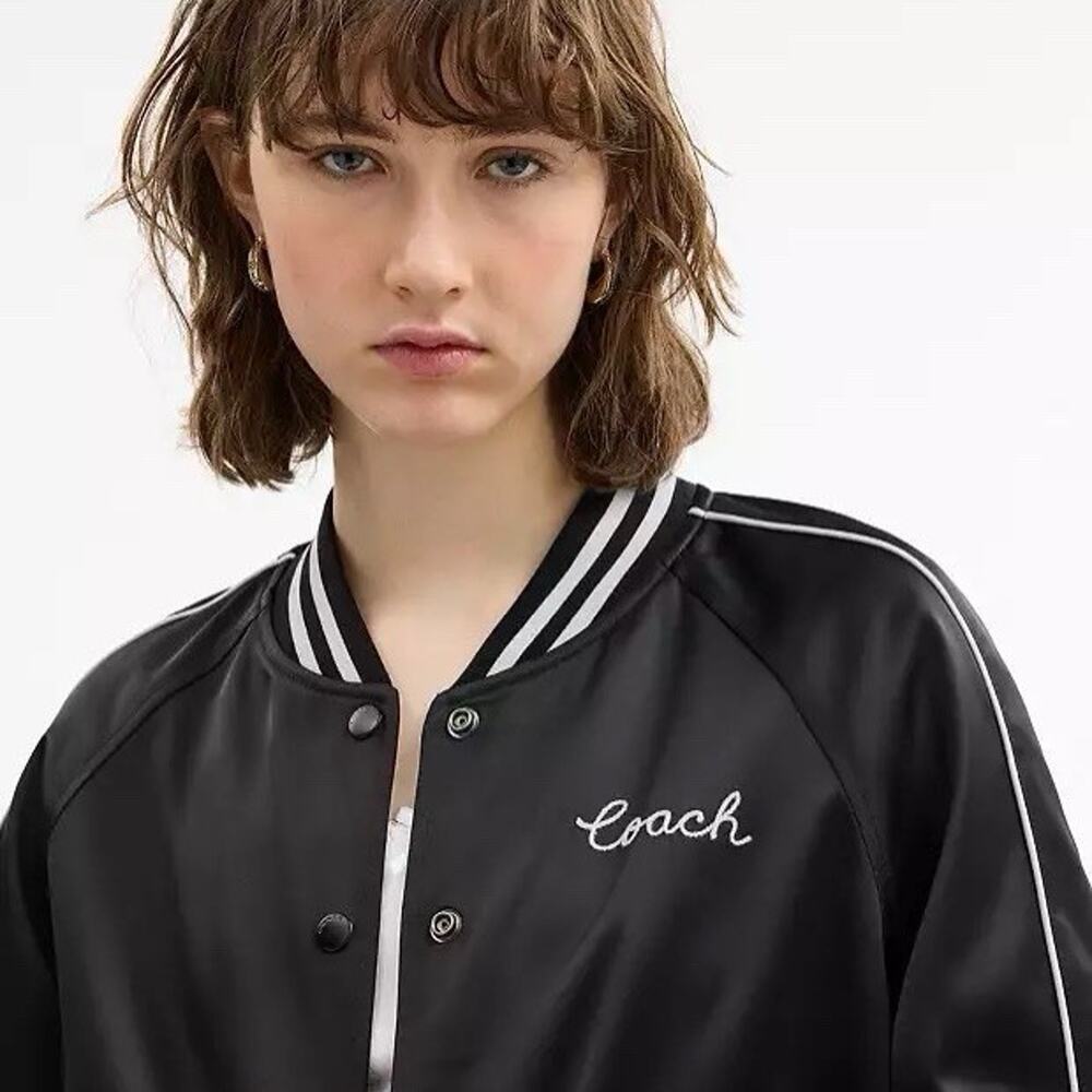 NWT Coach Women's Reversible Signature Souvenir Varsity Jacket CAH06 Black XS - Picture 9 of 9
